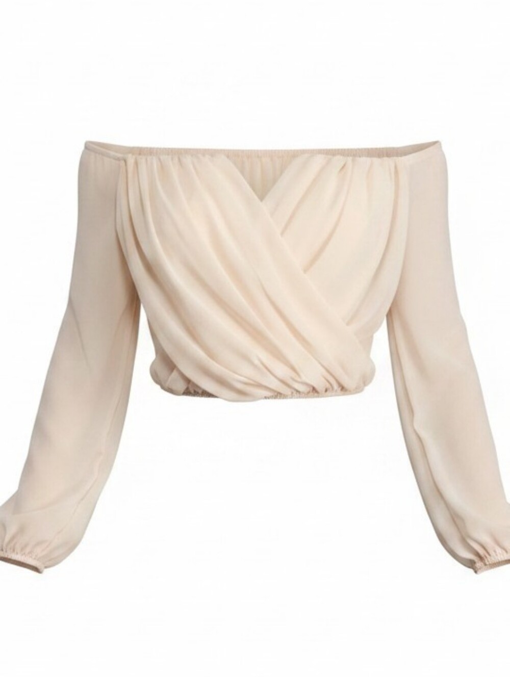 WINDSOR | Off Shoulder Chiffon Going Out V-Neck Crop Top Romantic Peasant |‎ M